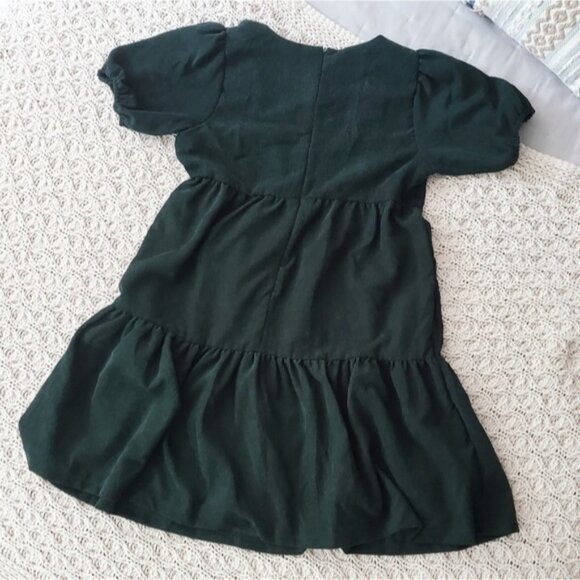 NWT BLACK TAPE Baby Doll Corduroy Drop Waist Emerald Green Dress - Picture 7 of 16
